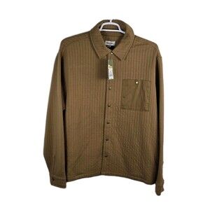 NWT Goodfellow & Co. Men's XL Tan Quilted Knit Shirt Jacket.